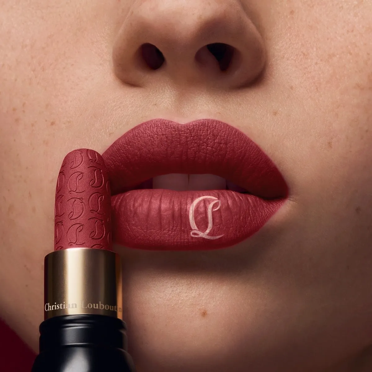 Christian Louboutin Rouge Louboutin Velvet Matte Mooncrest – Limited Edition Matte lipstick – Epic Brunette 318M - Beauty - front view